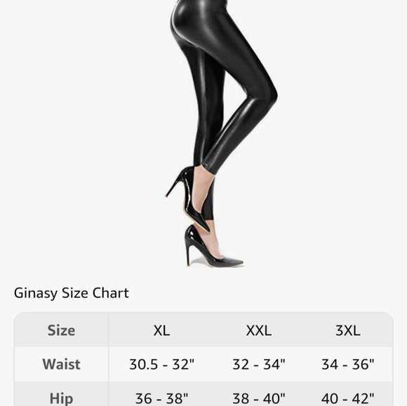 High Waisted Faux Leather Leggings - Picture 2 of 4